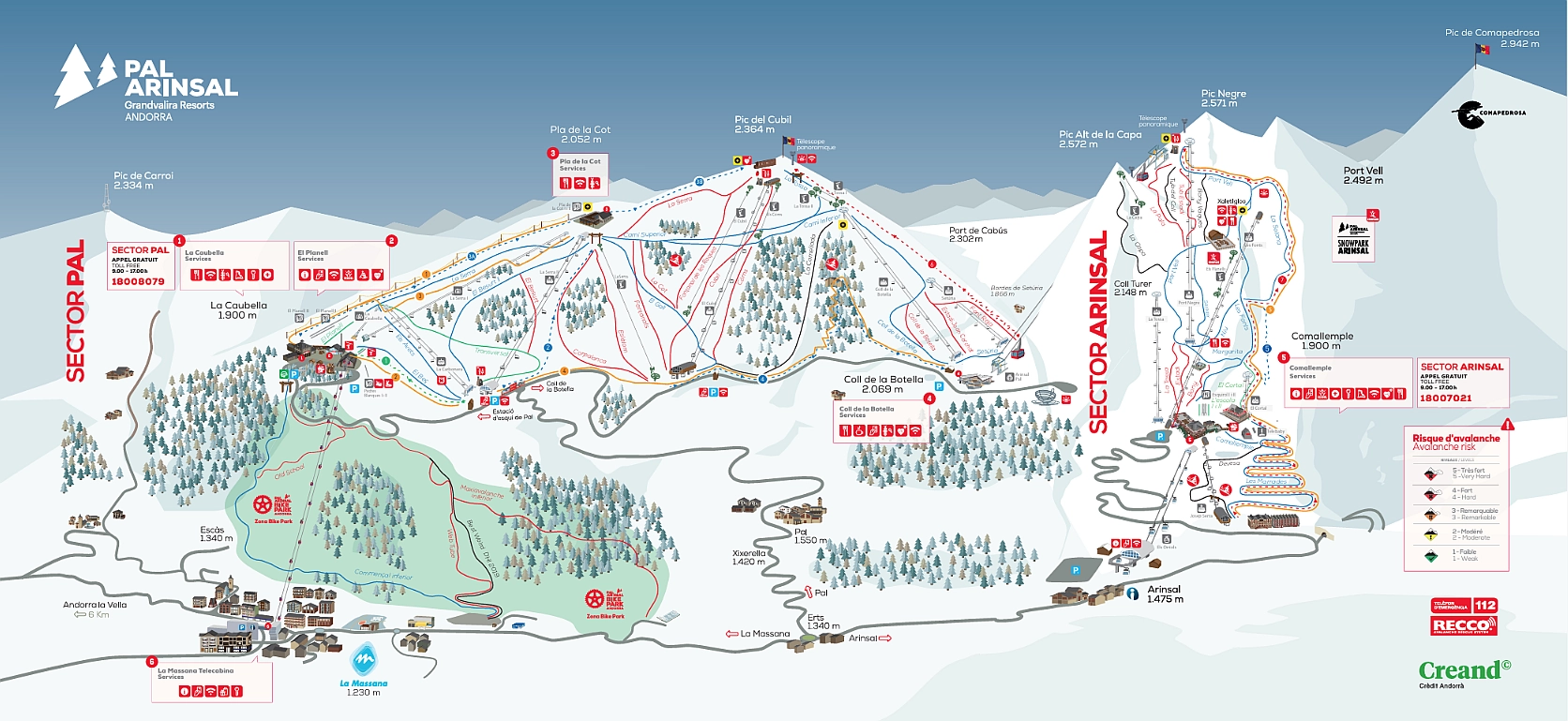 Mapa narciarska Pal Arinsal