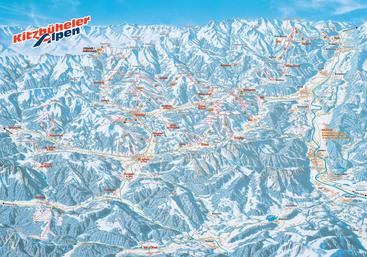 Alpy Kitzbuhelskie -mapa
